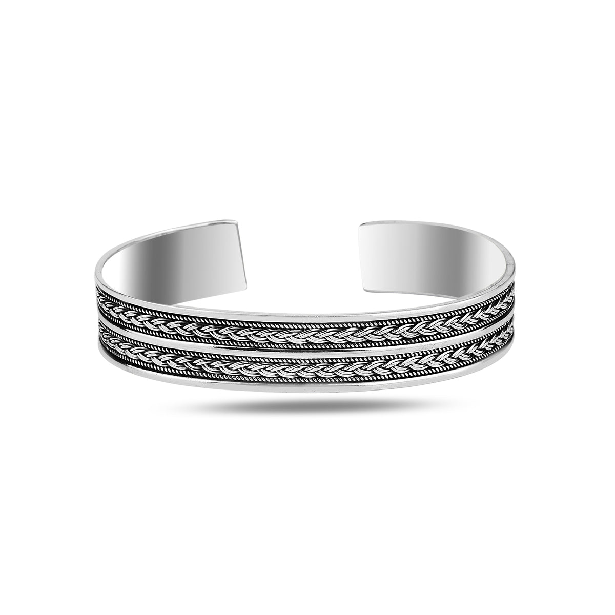 Handgefertigtes 15-mm-Manschettenarmband aus Silber