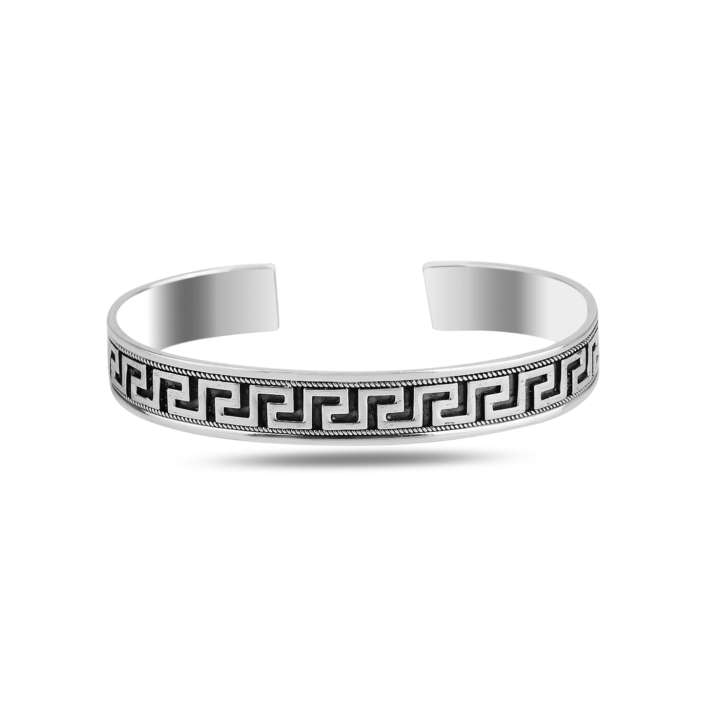 Silver Thick Greek Style Cuff Bracelet