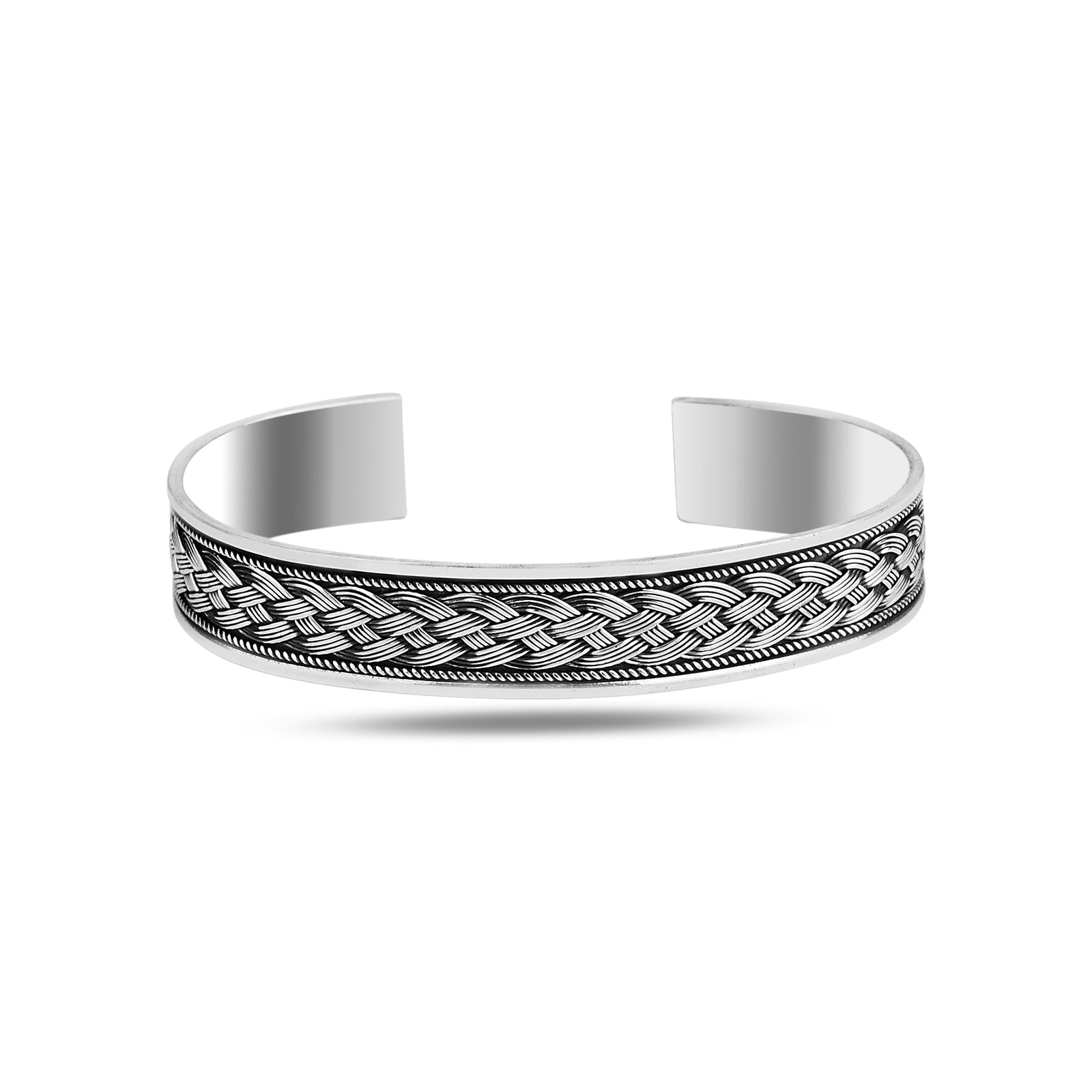 Pulsera de plata hecha a mano de 15 mm de grosor