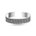 Silver Handmade 15MM Thick Greek Style Cuff Bracelet