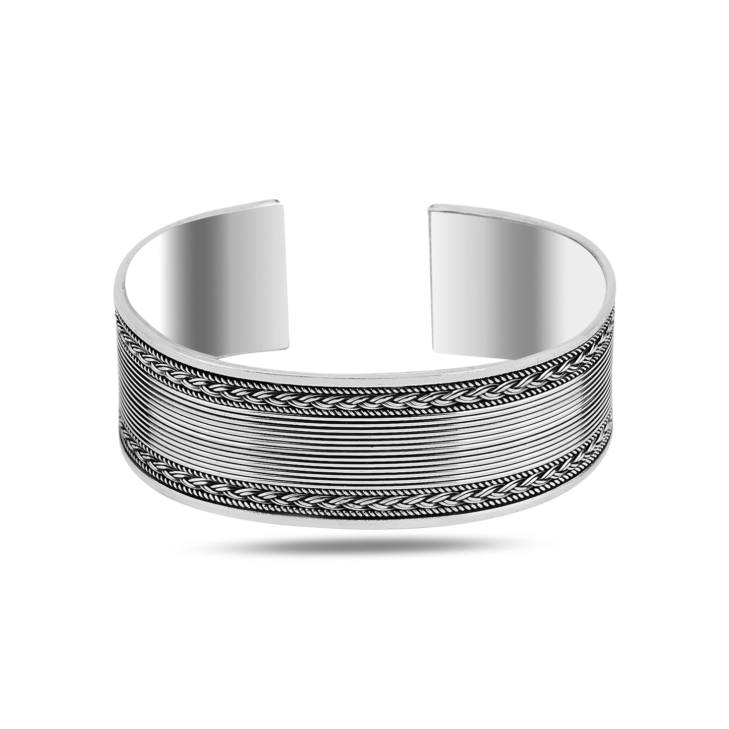 Silver Thick 22MM Cuff Band Bracelet