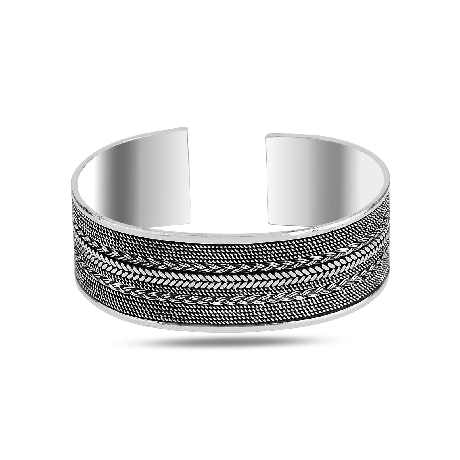 Silver Thick 22MM Handmade Cuff Bracelet