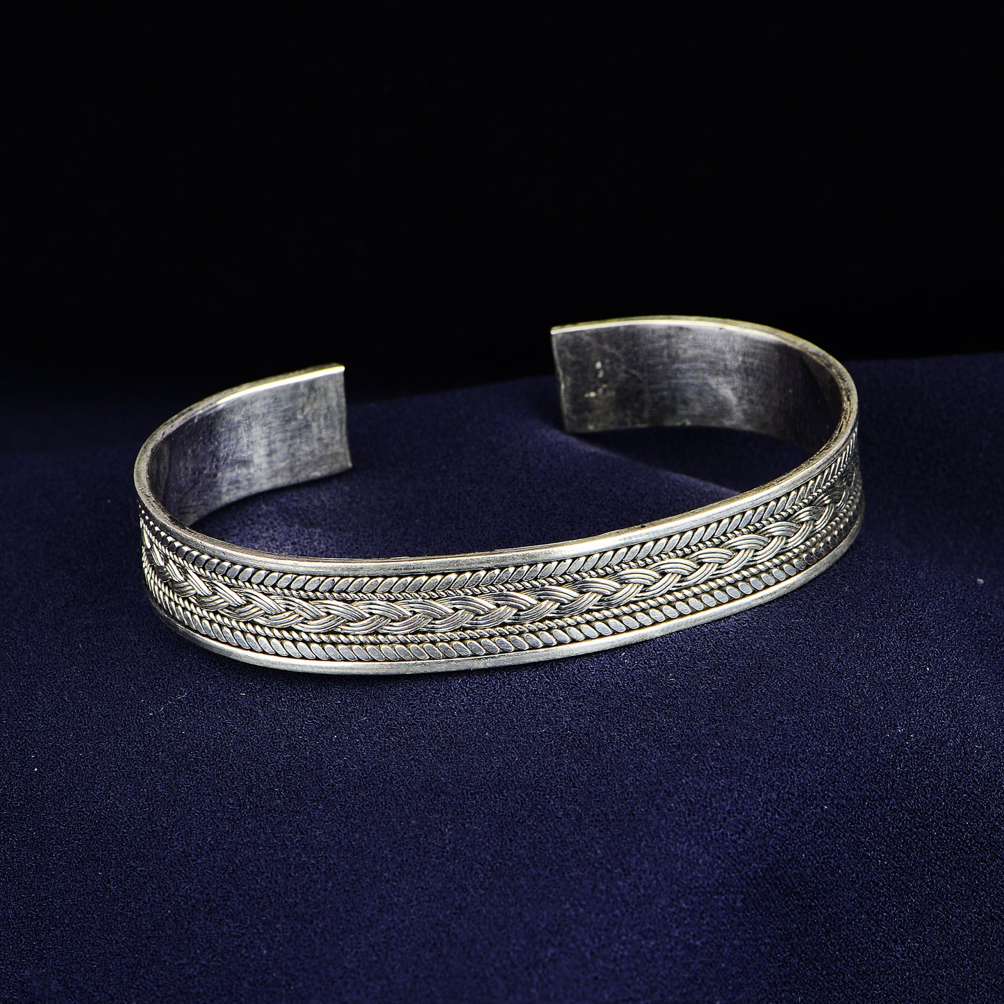 Silver Thick Silver Band Bracelet