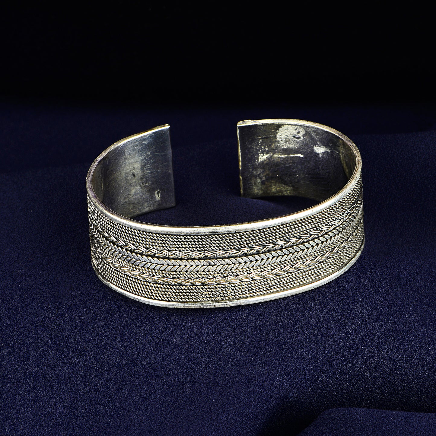 Silbernes dickes 22MM handgefertigtes Manschettenarmband