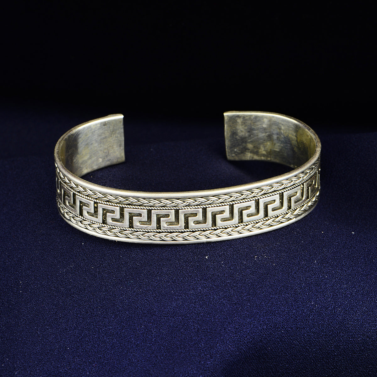 Silver Handmade 15MM Thick Greek Style Cuff Bracelet