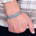 Silver Handmade Patterned 18MM Cuff Bracelet