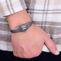 Silver Leon Head Cuff Bracelet