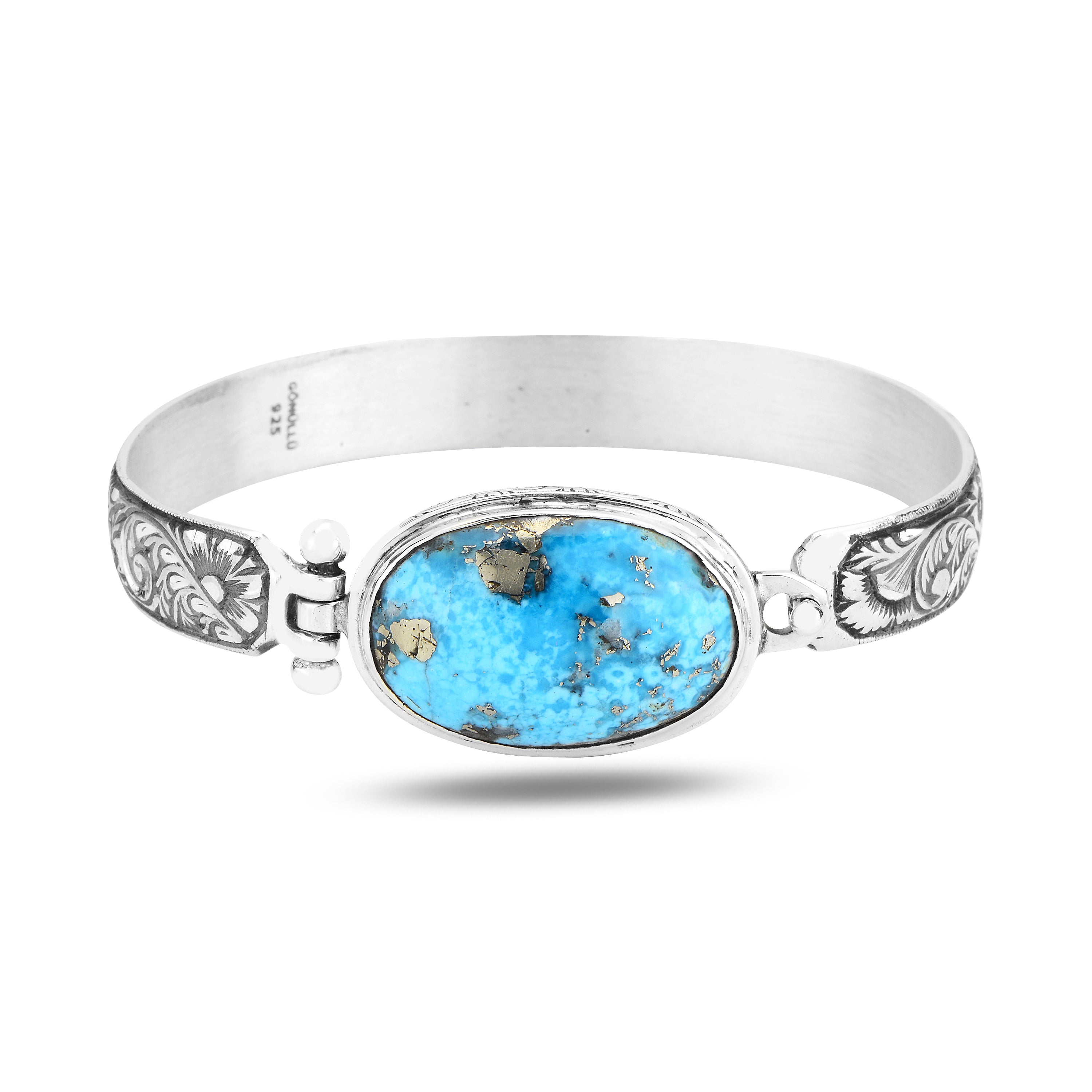 BEAUTIFUL NATURAL TURQUOISE outlets AND TOPAZ CUFF BRACELET # 746