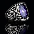 Silver Handmade Amethyst Stone Ottoman Style Ring