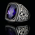 Silver Handmade Amethyst Stone Ottoman Style Ring