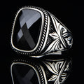 Silver Handmade Black Zircon Stone Ring