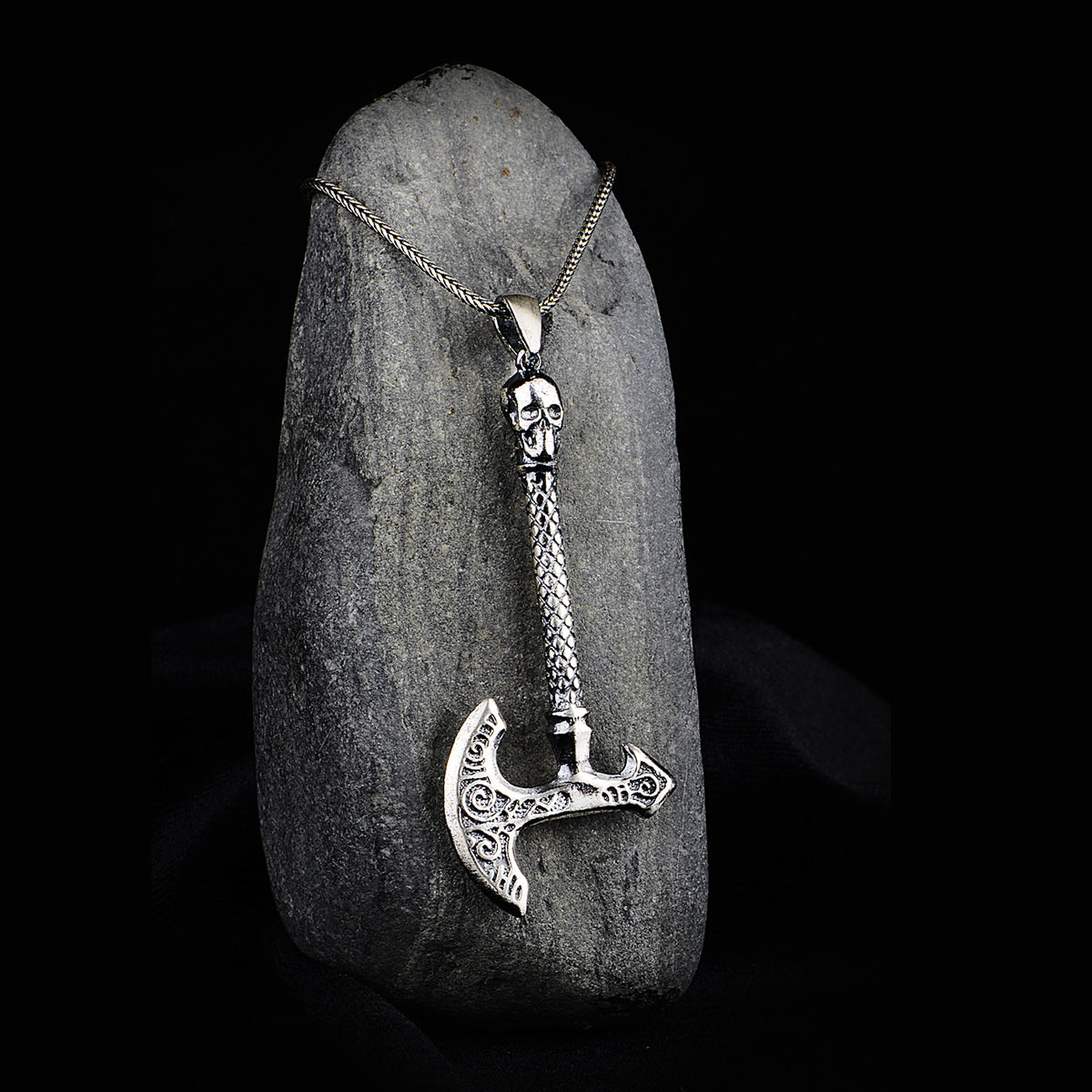 Men Axe Model Silver Necklace