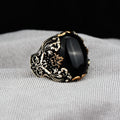 Anillo de ónix de plata esterlina para hombre Ónix negro hecho a mano