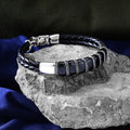 Handgemachtes Lederarmband aus Onyx für Männer