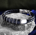 Handgemachtes Lederarmband aus Onyx für Männer