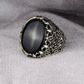 Anillo de hombre con piedra de ónix negro hecho a mano