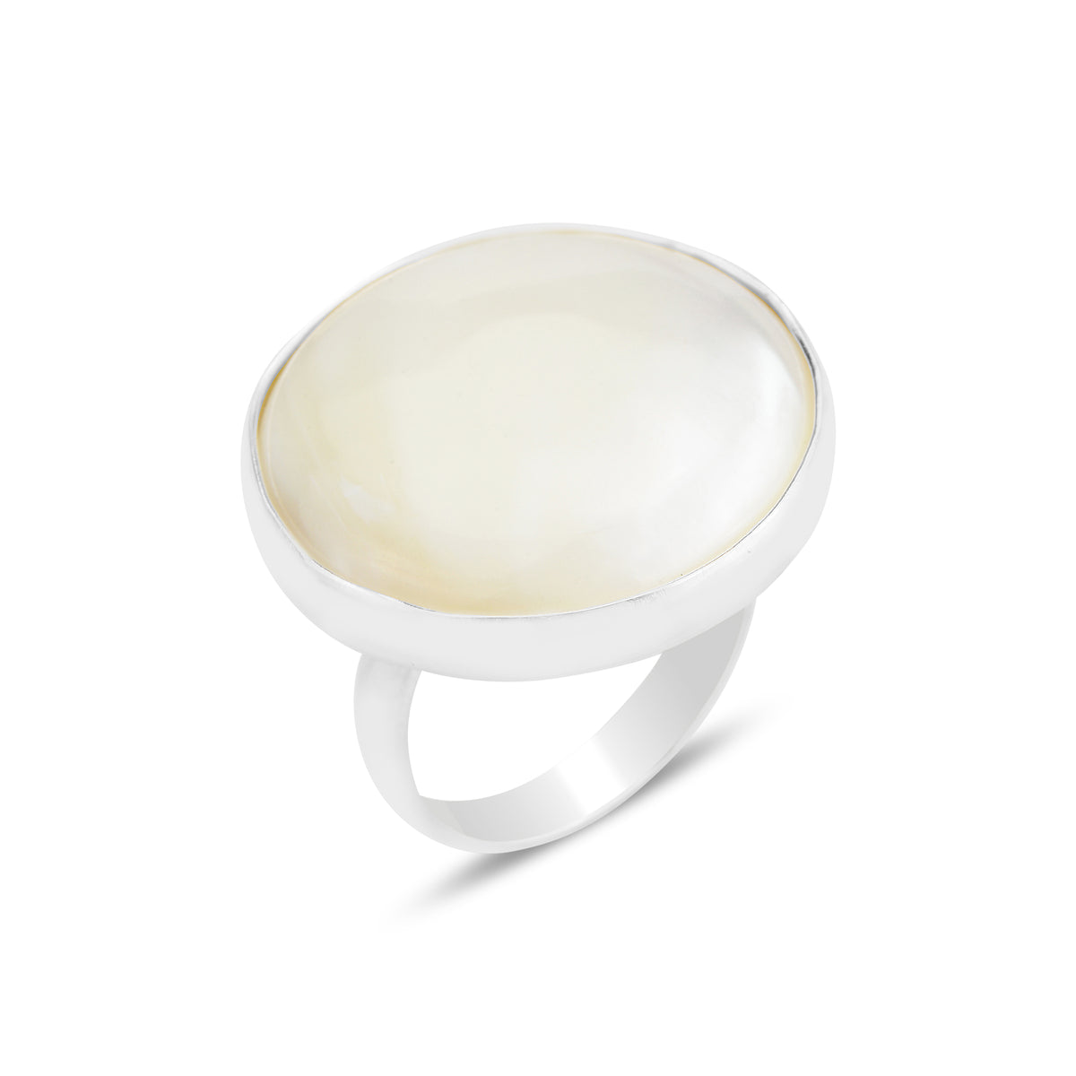 Damen-Ring aus natürlichem Perlmutt-Silber