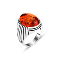 Men Handmade Amber Baltic Gemstone Ring