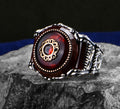 925k Silver Men Ottoman Style Ruby Stone Ring
