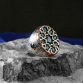 Men Handmade Ottoman Style Green Zircon Emerald Stone Ring