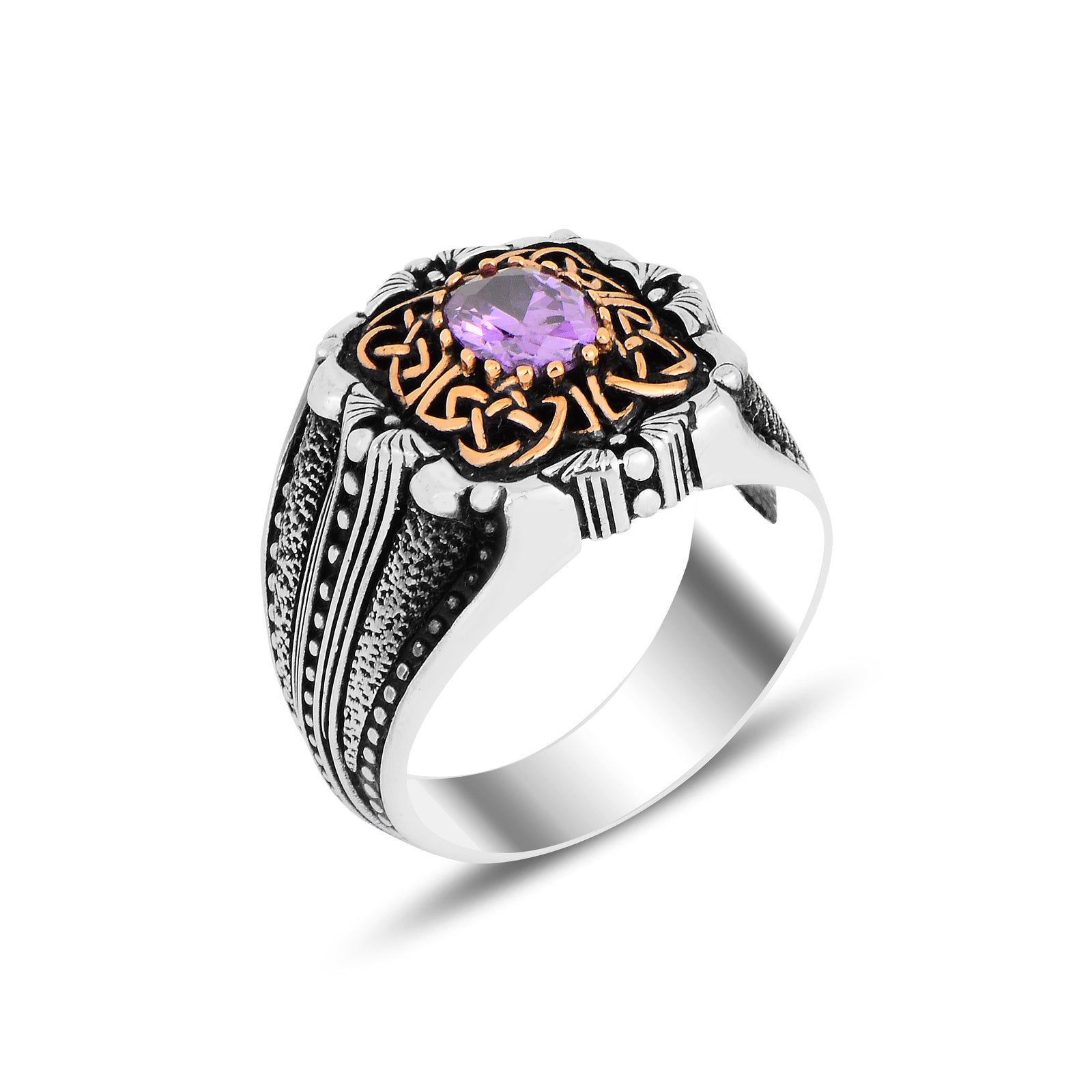 Silver Vintage Amethyst Stone Ring