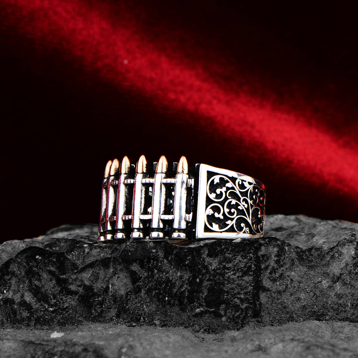 Silver Handmade Bullet Model Ring