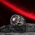 Silver Vintage Amethyst Stone Ring