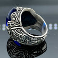 Herrenring aus Silber im osmanischen Stil mit Gravur und Saphir