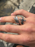 925 Sterling Silver Engraved Double Zulfiqar Sword Ring