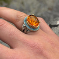Men Orange Amber Ring, Silver Vintage Ring, Natural Amber Gemstone Ring, Handmade Men Ring, Father Day Gift, Anniversary Gifts for Him