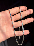 Men Sapphire Gemstone Byzantine King Chain Necklace
