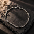 925 Sterling Silver Onyx King Chain Byzantine Bracelet