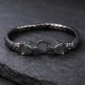 925 Silver Panther Tiger Head Bracelet Emerald Eyes Diamond Men Snake Luxury Bracelet