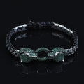 925 Silver Emerald Stone Panther Tiger Snake Panther Bracelet
