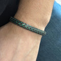 925 Sterling Silver Emerald Stone Python Snake Chain Luxury Bracelet
