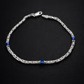 925 Silver Minimal Byzantine Sapphire Stone Bracelet