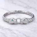 925 Silver Double Panther Head Bracelet Iced Out Snake Panther Bracelet