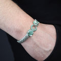 925 Sterling Silver Python Emerald Wildcat Panther Bracelet