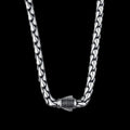 Men 925 Silver Snake Black Onyx Stone 6mm Men Chain Necklace