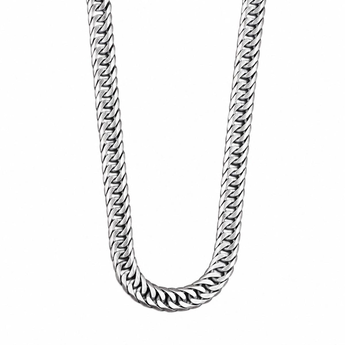 925 Solid Sterling Silver 7.5 MM Oxidized Curb Chain Necklace