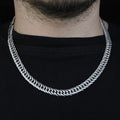 925 Silver Oxidized 9MM Curb Cuban Link Chain Necklace