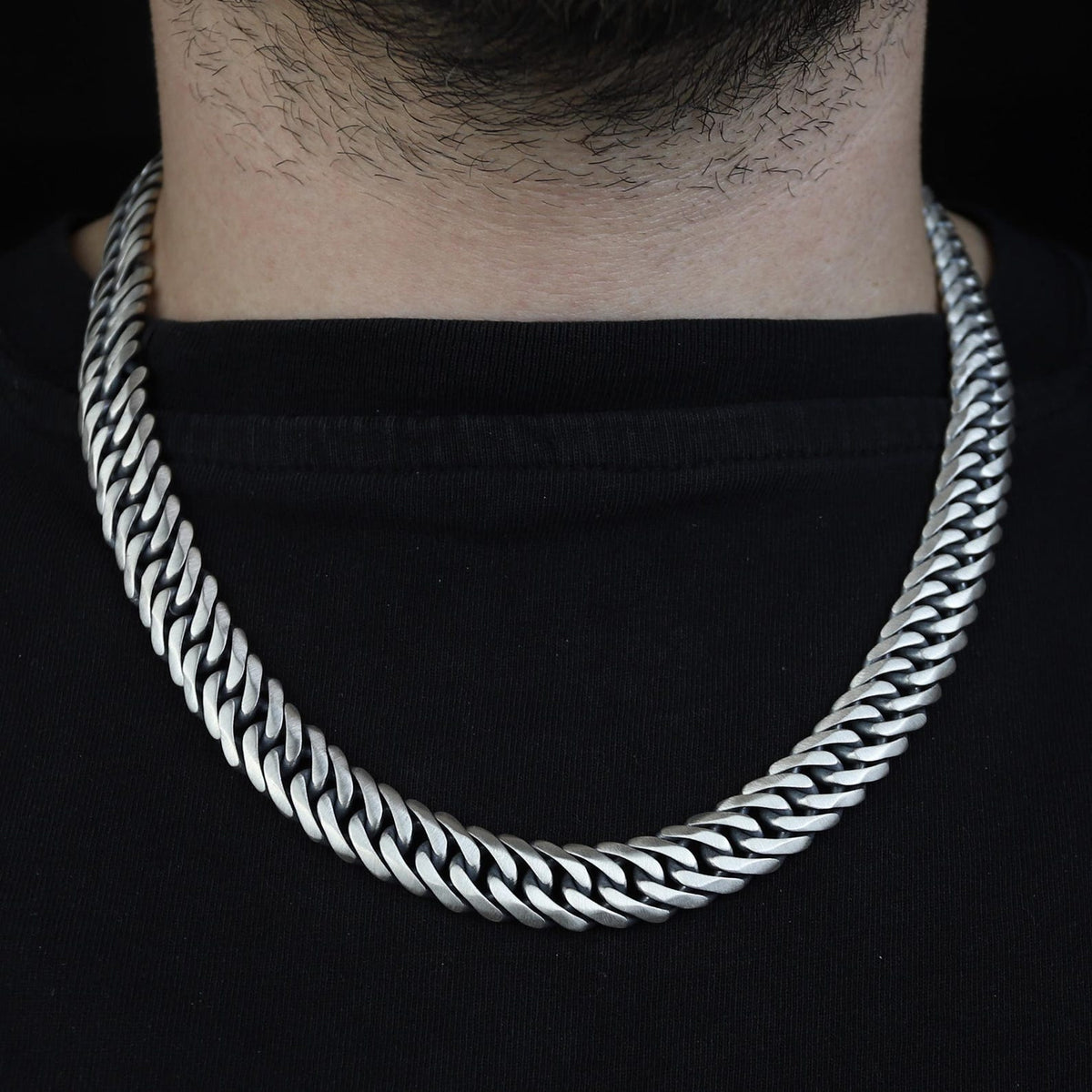 Solid Silver Men 13MM Heavy Cuban Curb Link Chain Necklace
