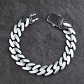 925 Silver Black Onyx Curb Chain 10MM Chain Link Bracelet