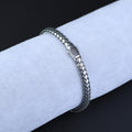 925 Silver Onyx Stone Popcorn Chain Link Bracelet Black Stone Snake Bracelet
