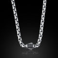 Men 925 Silver Snake Black Onyx Stone 6mm Men Chain Necklace