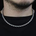 Men 925 Silver Snake Black Onyx Stone 6mm Men Chain Necklace