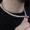 Men 925 Silver Byzantine Solid Silver 7mm King Chain Necklace