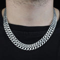 925 Sterling Silver 15MM Double Cuban Curb Chain Necklace