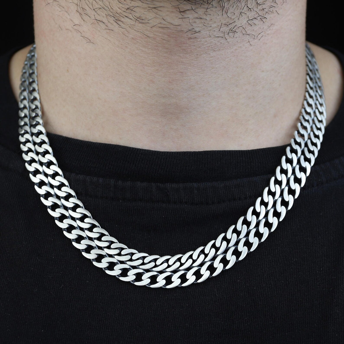 925 Sterling Silver 15MM Double Cuban Curb Chain Necklace