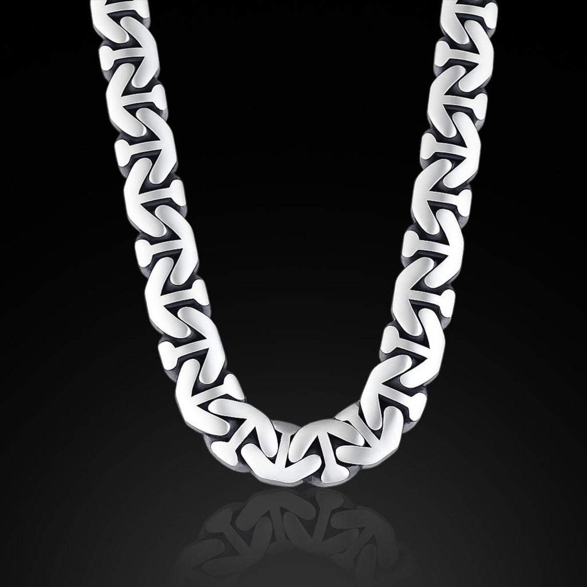 925 Solid Silver 16MM Heavy Anchor Chain Men Cuban Necklace